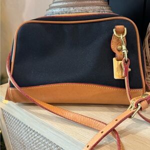 Vintage Dooney and Bourke Cabriolet black canvas leather shoulder crossbody bag